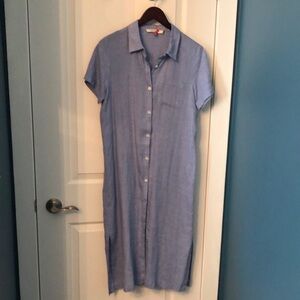 Nice Things Blue Linen Shirtdress - Size 38